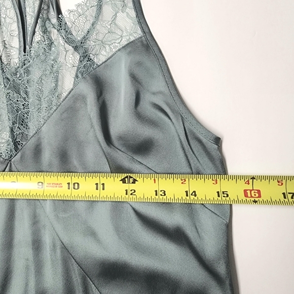 H&M pale green gray lace slip dress midi size 8 - Picture 6 of 8
